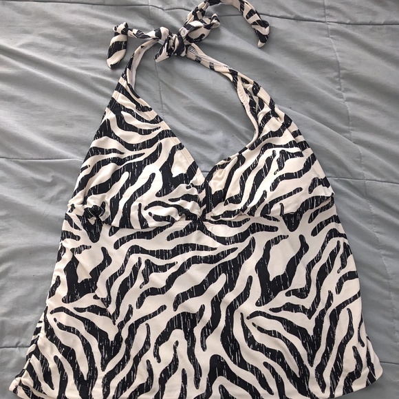 Zebra Print Swim Top - Picture 1 of 3